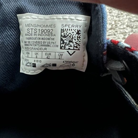 Sperry x Vineyard Vines Patchwork Americana Blue Boat Shoes Mens Size: 9 - Picture 3 of 4